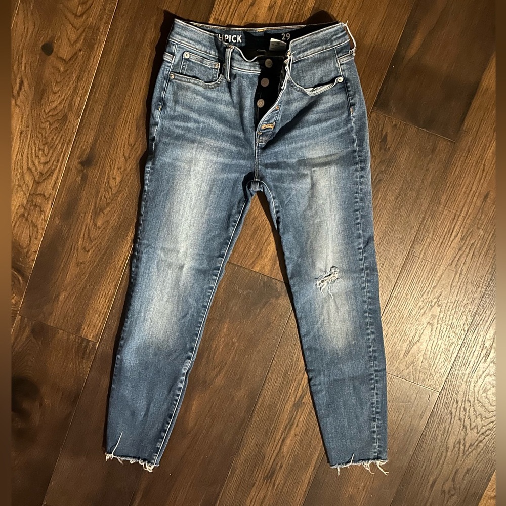 J Crew Matchstick distressed button-fly, sz 29